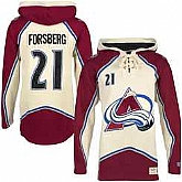 Colorado Avalanche #21 Peter Forsberg Cream All Stitched Hooded Sweatshirt,baseball caps,new era cap wholesale,wholesale hats